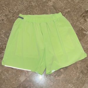 Neon lulu lemon shorts. 6 inch seem.